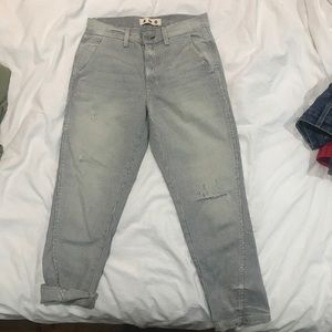 AMO Pin Striped Denim Pants